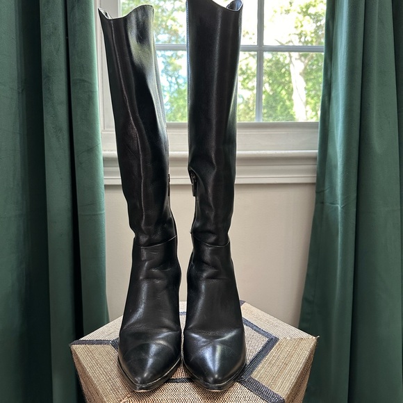 Black western style knee high boot - Picture 3 of 6